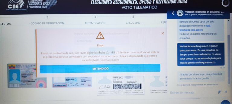 Voto telemático presenta fallos en proceso electoral y genera indignación
